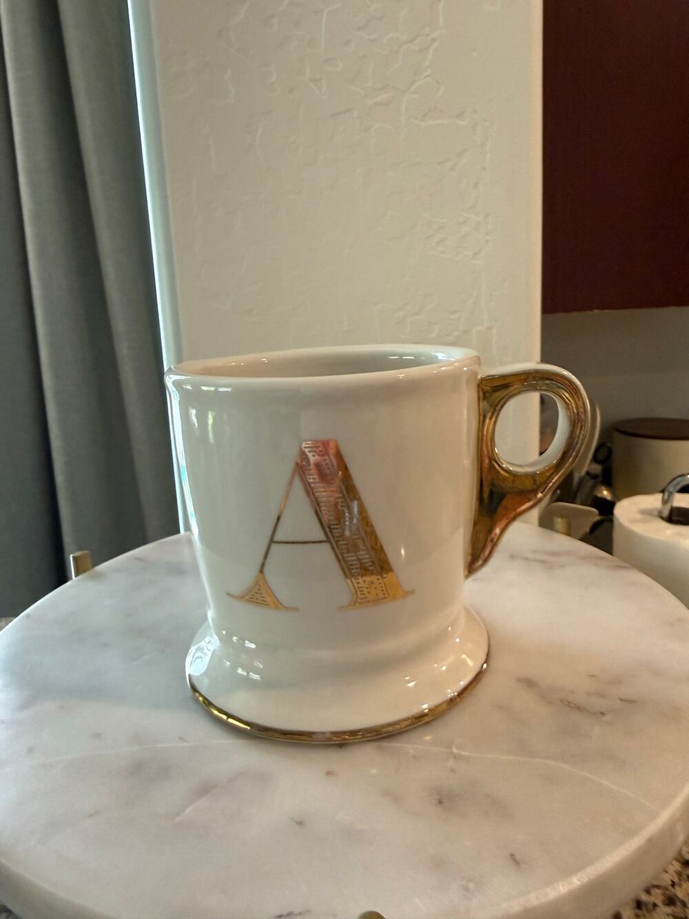 Anthropologie Monogram Mug Letter A Gold